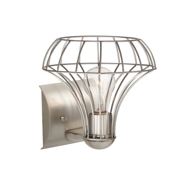 Besa Lighting Spezza Wall Sconce, Satin Nickel Finish, 1x100W Incandescent 1WZ-SPEZZA-SN - main